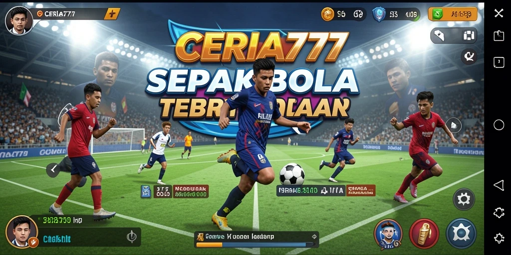 Tampilan gameplay menarik dari CERIA777 dengan aksi sepak bola yang mendebarkan.