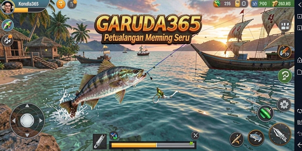 Gameplay memancing seru di GARUDA365 dengan banyak pilihan ikan.