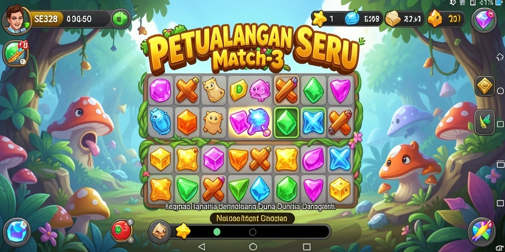 Gameplay seru SE328 menampilkan pencocokan item yang menantang.