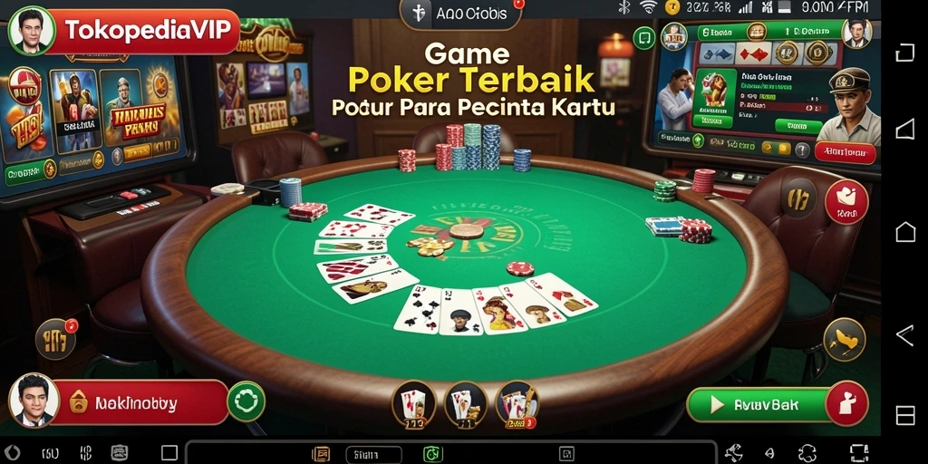 Screenshot gameplay TOKOPEDIAVIP menampilkan aksi seru permainan poker.